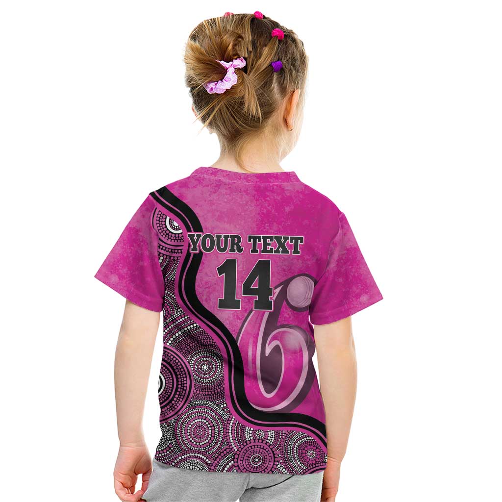 Custom Sydney Sixers Kid T Shirt Indigenous Art - Grunge Style