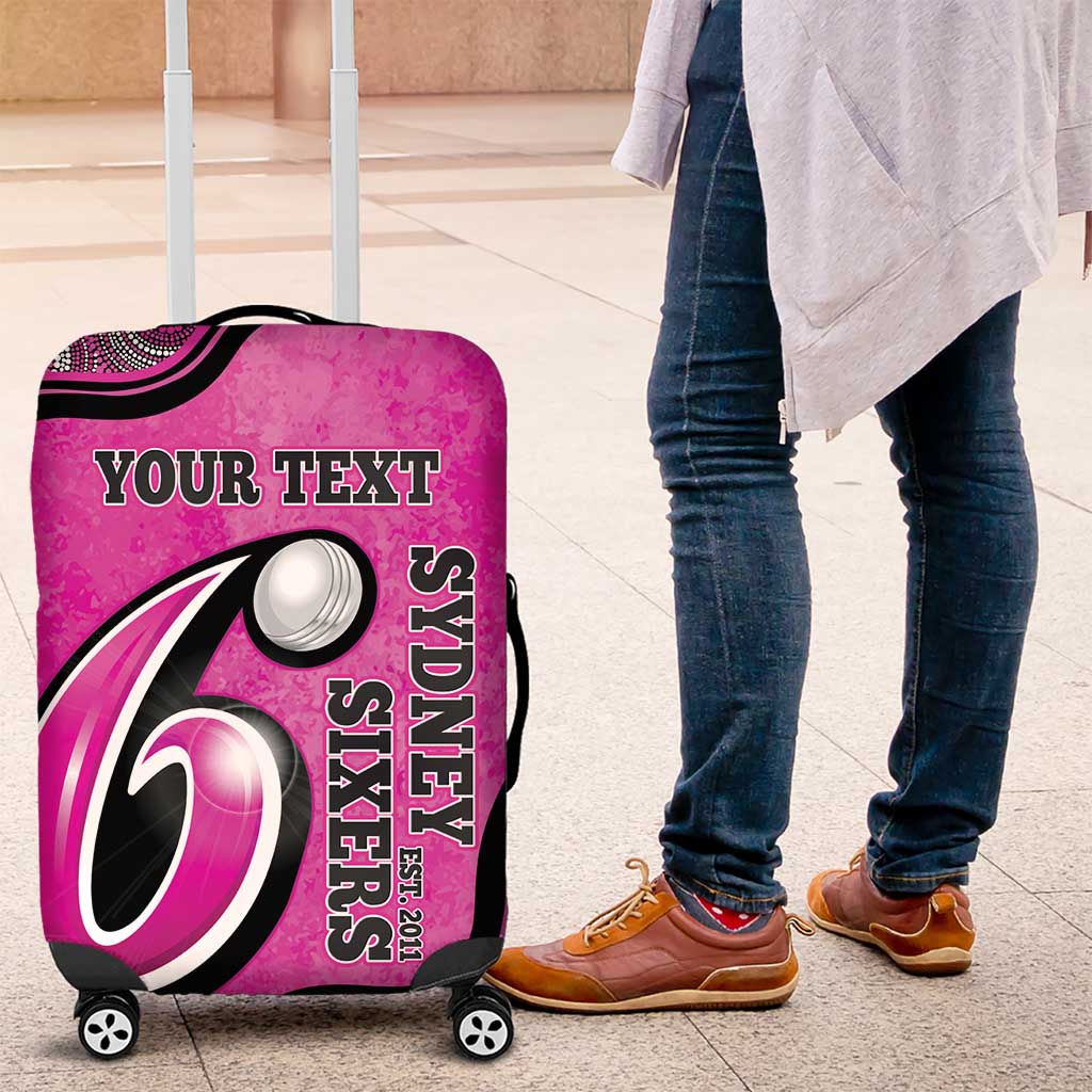 Custom Sydney Sixers Luggage Cover Indigenous Art - Grunge Style
