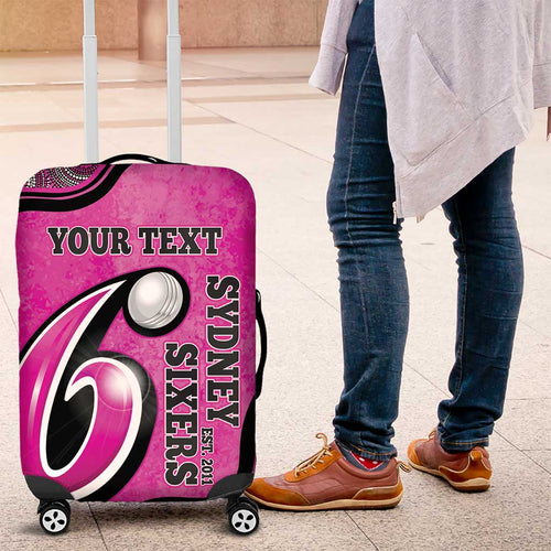 Custom Sydney Sixers Luggage Cover Indigenous Art - Grunge Style