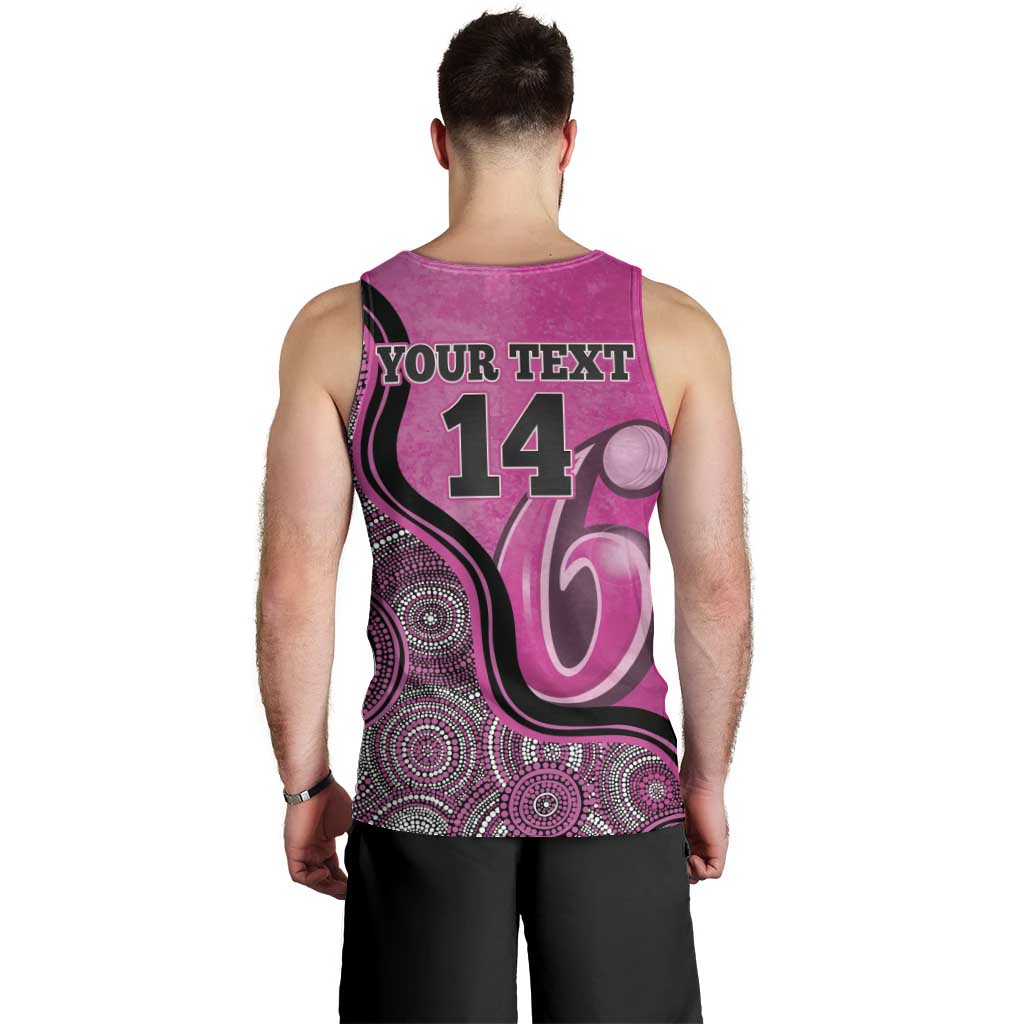 Custom Sydney Sixers Men Tank Top Indigenous Art - Grunge Style