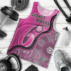 Custom Sydney Sixers Men Tank Top Indigenous Art - Grunge Style