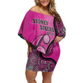 Custom Sydney Sixers Off Shoulder Short Dress Indigenous Art - Grunge Style