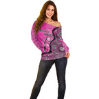 Custom Sydney Sixers Off Shoulder Sweater Indigenous Art - Grunge Style