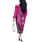 Custom Sydney Sixers Off The Shoulder Long Sleeve Dress Indigenous Art - Grunge Style