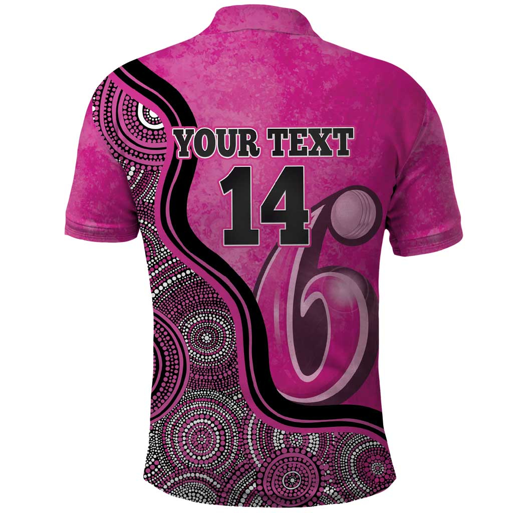 Custom Sydney Sixers Polo Shirt Indigenous Art - Grunge Style
