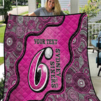 Custom Sydney Sixers Quilt Indigenous Art - Grunge Style