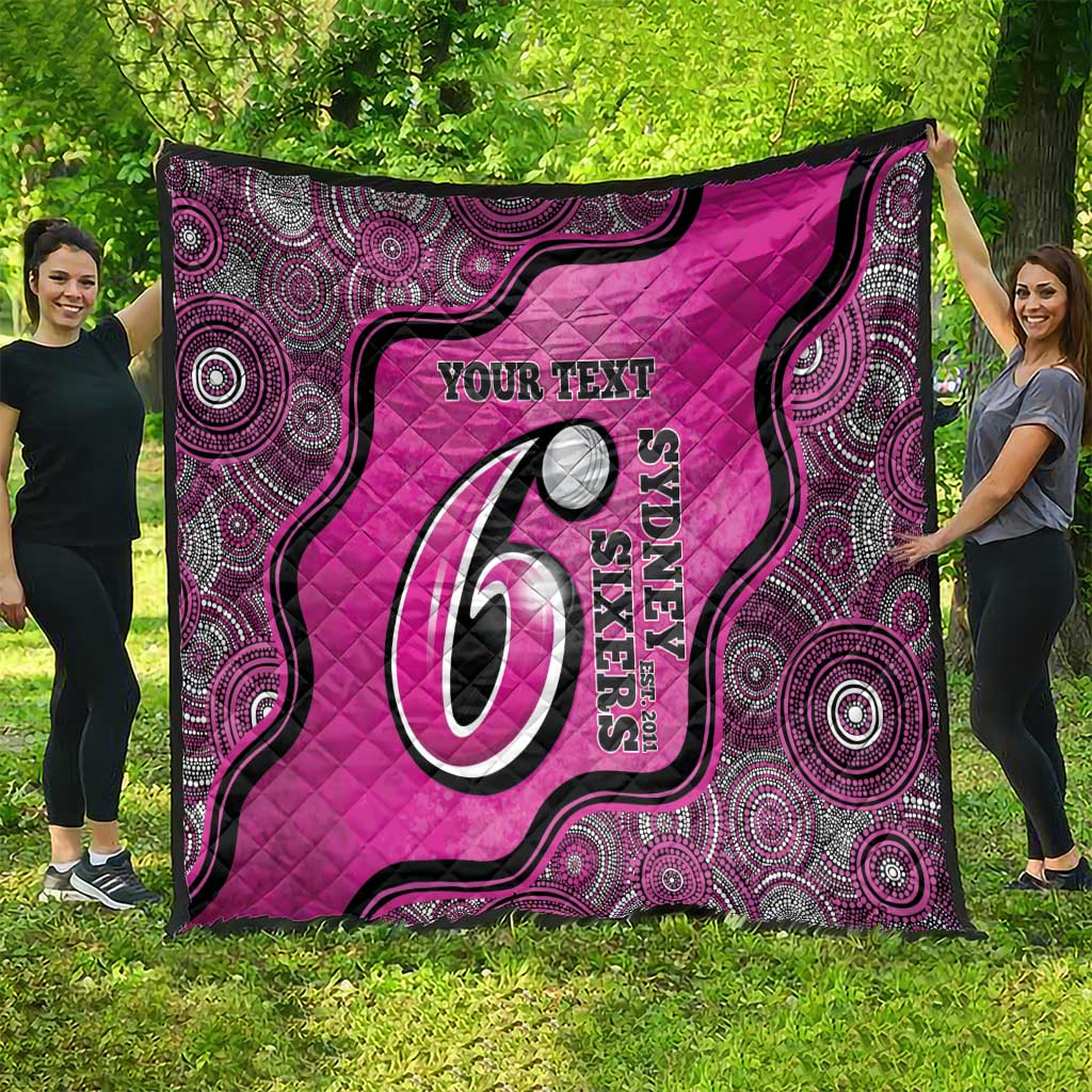 Custom Sydney Sixers Quilt Indigenous Art - Grunge Style