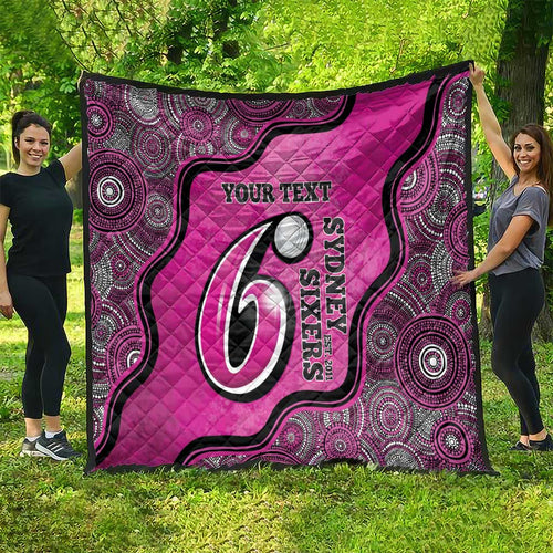 Custom Sydney Sixers Quilt Indigenous Art - Grunge Style