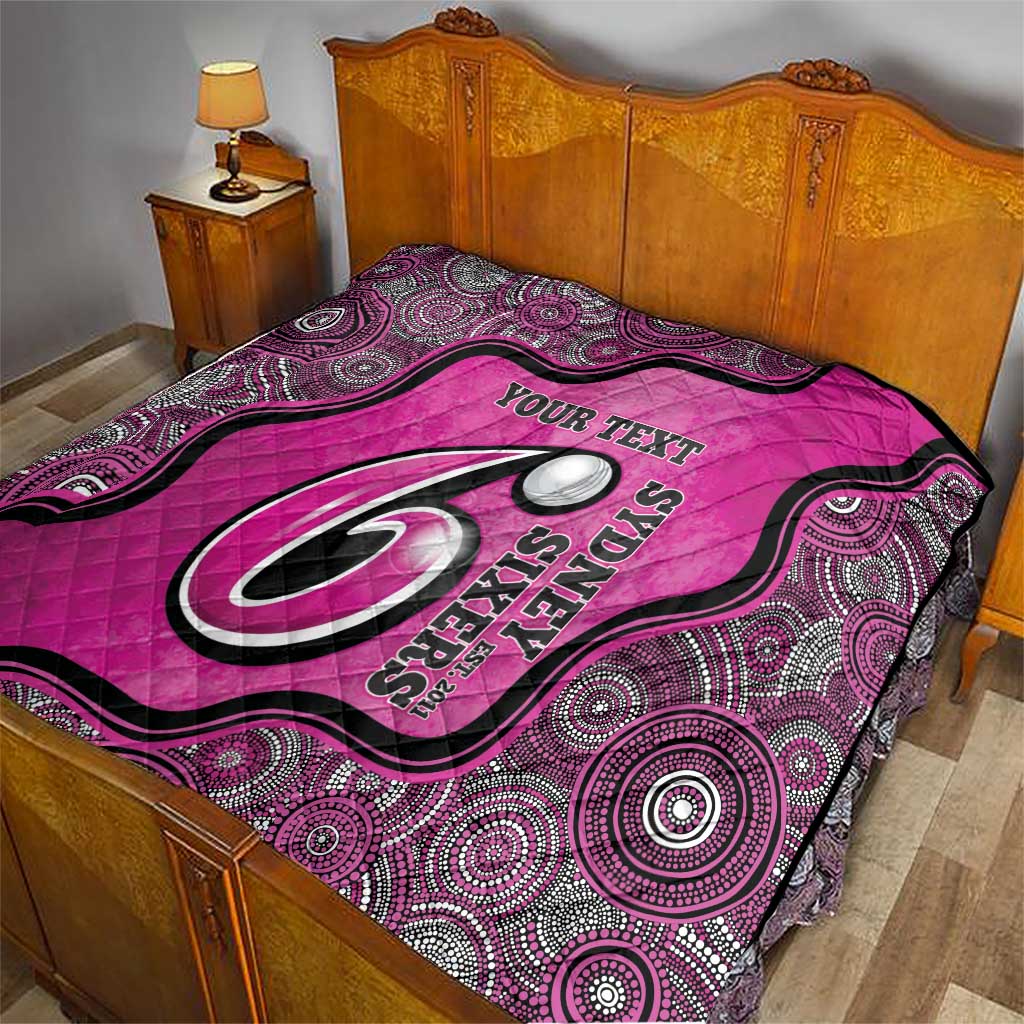 Custom Sydney Sixers Quilt Indigenous Art - Grunge Style