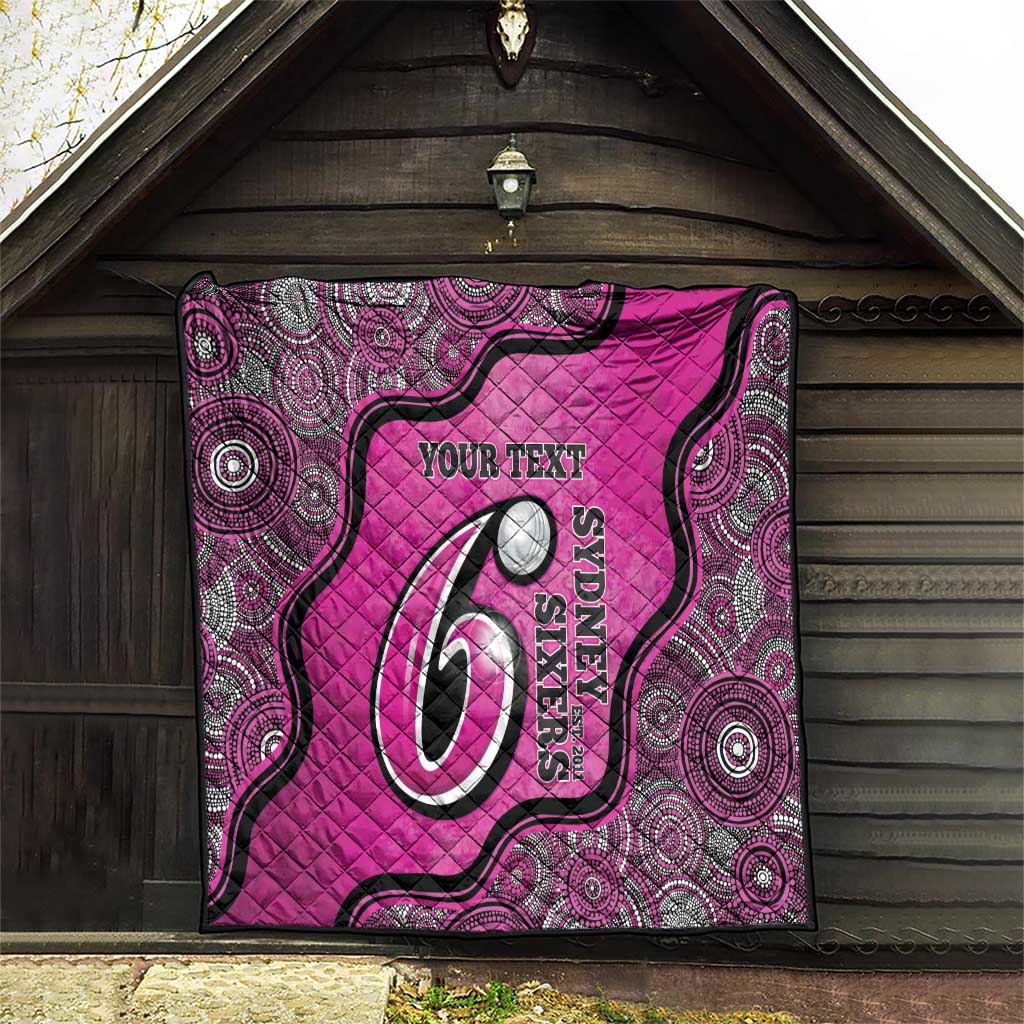 Custom Sydney Sixers Quilt Indigenous Art - Grunge Style