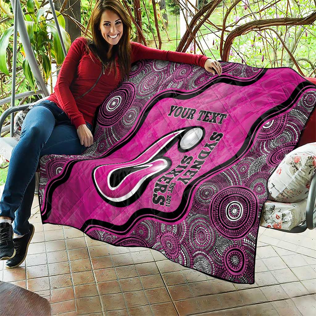 Custom Sydney Sixers Quilt Indigenous Art - Grunge Style