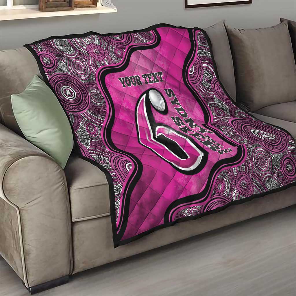 Custom Sydney Sixers Quilt Indigenous Art - Grunge Style