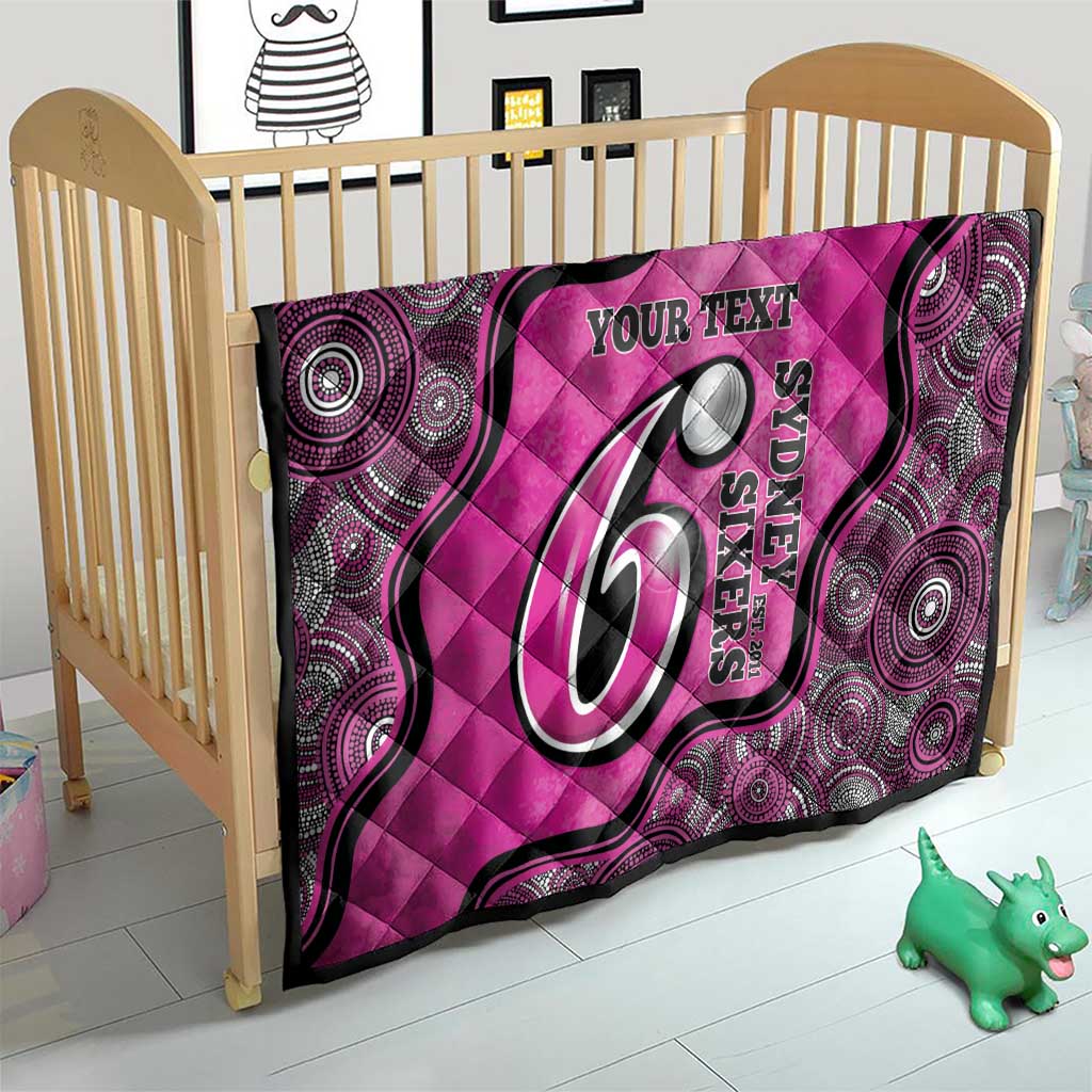Custom Sydney Sixers Quilt Indigenous Art - Grunge Style