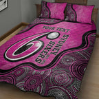 Custom Sydney Sixers Quilt Bed Set Indigenous Art - Grunge Style