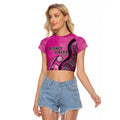 Custom Sydney Sixers Raglan Cropped T Shirt Indigenous Art - Grunge Style