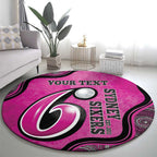 Custom Sydney Sixers Round Carpet Indigenous Art - Grunge Style