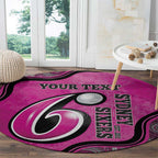Custom Sydney Sixers Round Carpet Indigenous Art - Grunge Style
