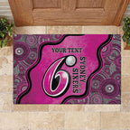 Custom Sydney Sixers Rubber Doormat Indigenous Art - Grunge Style