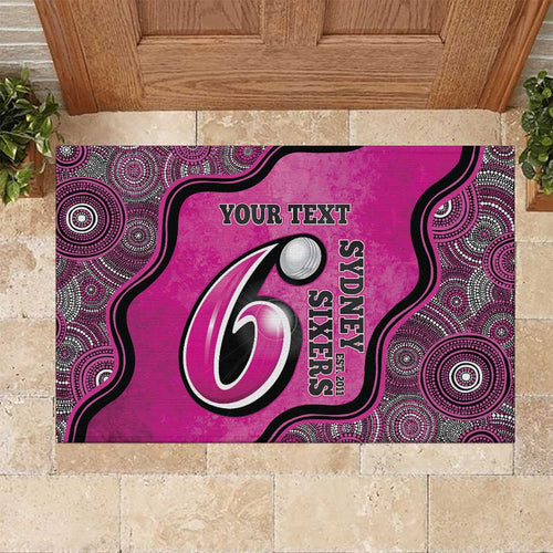 Custom Sydney Sixers Rubber Doormat Indigenous Art - Grunge Style