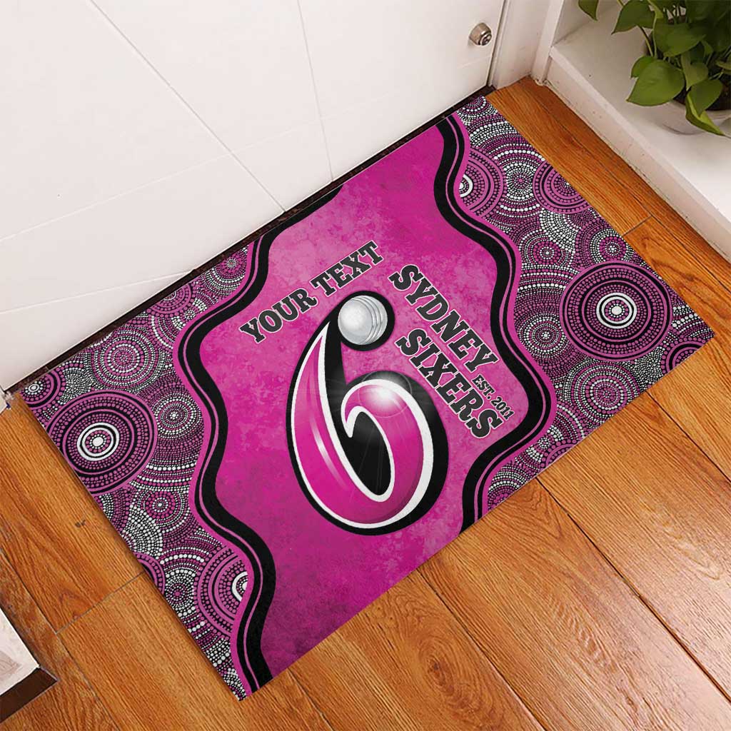 Custom Sydney Sixers Rubber Doormat Indigenous Art - Grunge Style