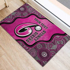 Custom Sydney Sixers Rubber Doormat Indigenous Art - Grunge Style