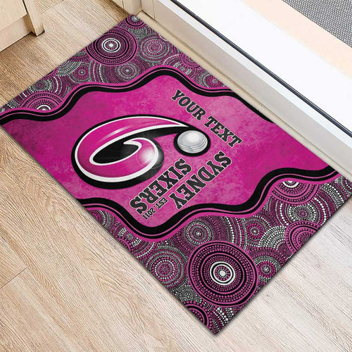 Custom Sydney Sixers Rubber Doormat Indigenous Art - Grunge Style