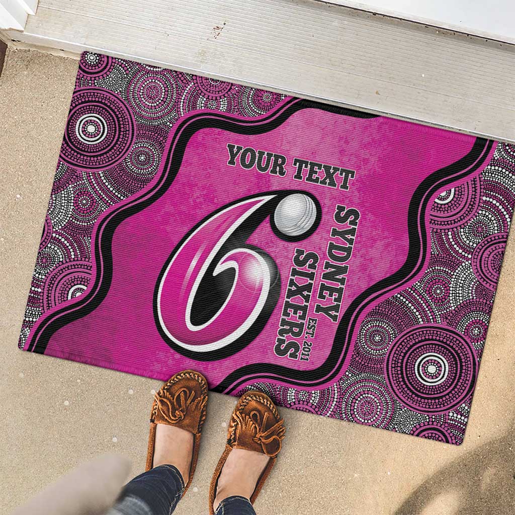 Custom Sydney Sixers Rubber Doormat Indigenous Art - Grunge Style