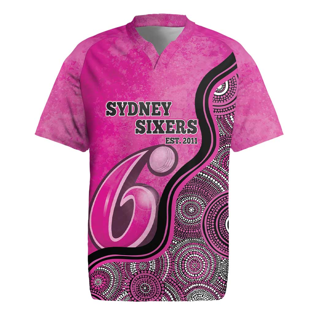 Custom Sydney Sixers Rugby Jersey Indigenous Art - Grunge Style