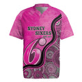 Custom Sydney Sixers Rugby Jersey Indigenous Art - Grunge Style