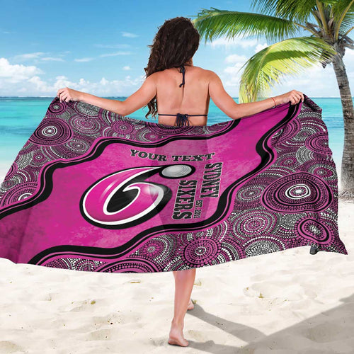 Custom Sydney Sixers Sarong Indigenous Art - Grunge Style