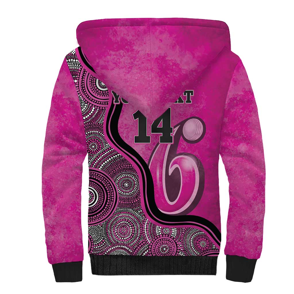 Custom Sydney Sixers Sherpa Hoodie Indigenous Art - Grunge Style