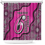 Custom Sydney Sixers Shower Curtain Indigenous Art - Grunge Style