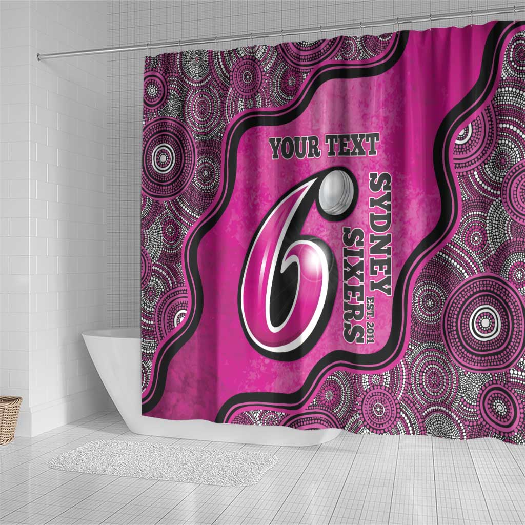 Custom Sydney Sixers Shower Curtain Indigenous Art - Grunge Style