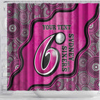 Custom Sydney Sixers Shower Curtain Indigenous Art - Grunge Style