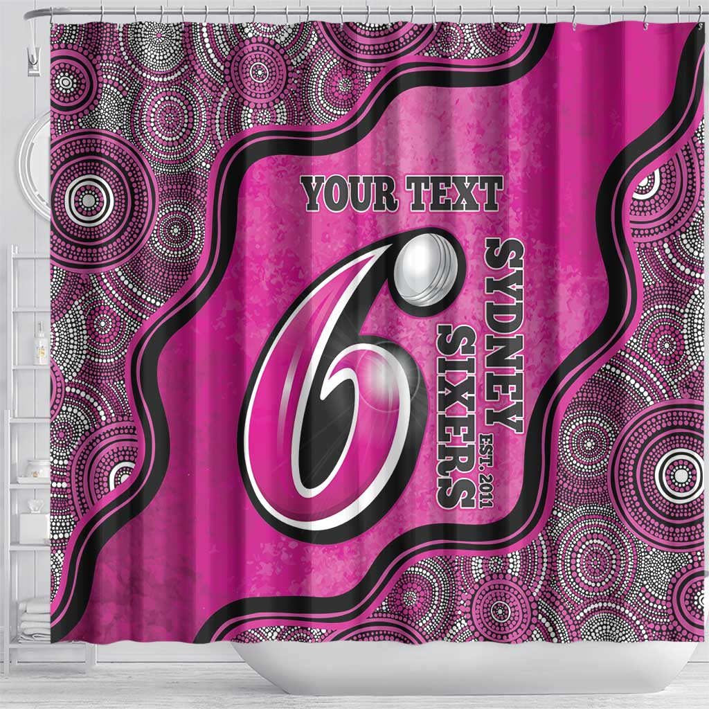 Custom Sydney Sixers Shower Curtain Indigenous Art - Grunge Style