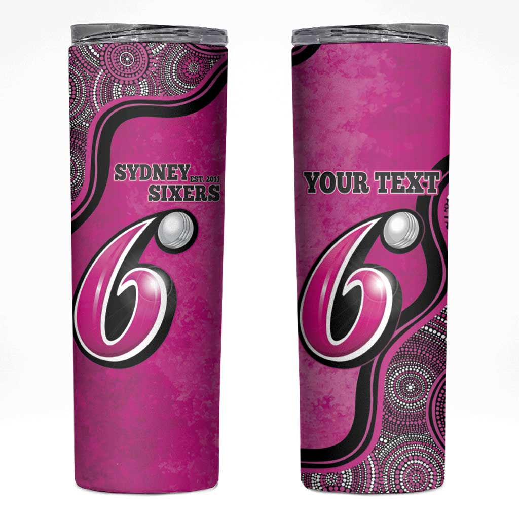 Custom Sydney Sixers Skinny Tumbler Indigenous Art - Grunge Style