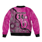 Custom Sydney Sixers Sleeve Zip Bomber Jacket Indigenous Art - Grunge Style