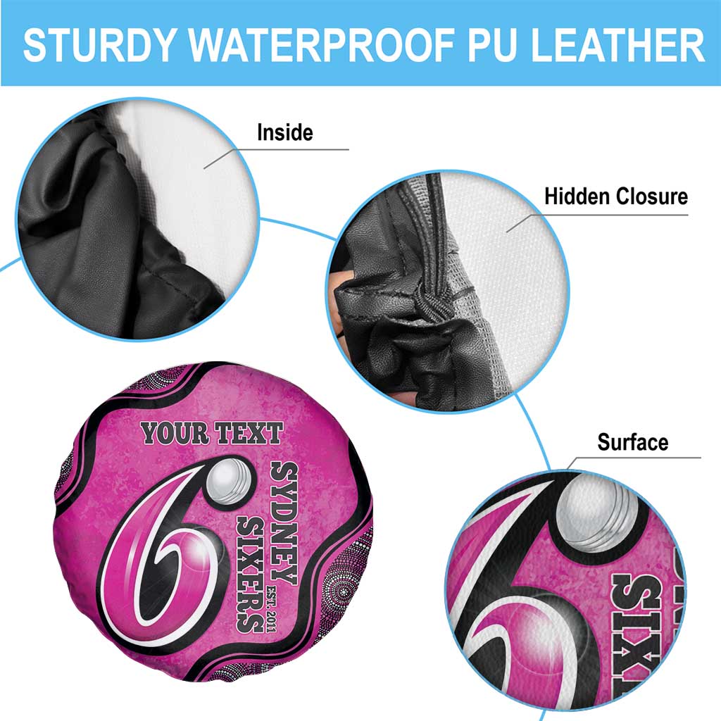 Custom Sydney Sixers Spare Tire Cover Indigenous Art - Grunge Style