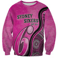 Custom Sydney Sixers Sweatshirt Indigenous Art - Grunge Style