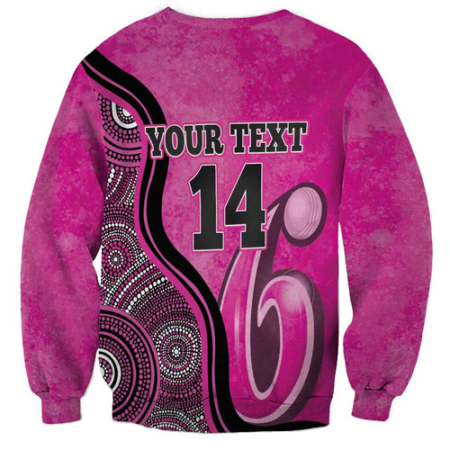 Custom Sydney Sixers Sweatshirt Indigenous Art - Grunge Style