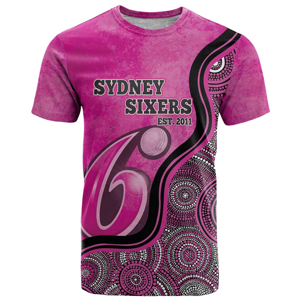 Custom Sydney Sixers T Shirt Indigenous Art - Grunge Style