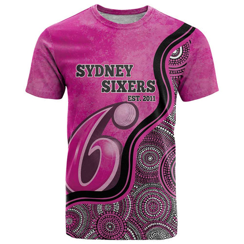 Custom Sydney Sixers T Shirt Indigenous Art - Grunge Style