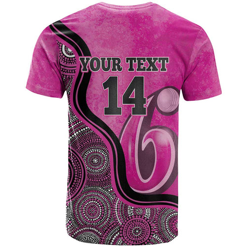 Custom Sydney Sixers T Shirt Indigenous Art - Grunge Style