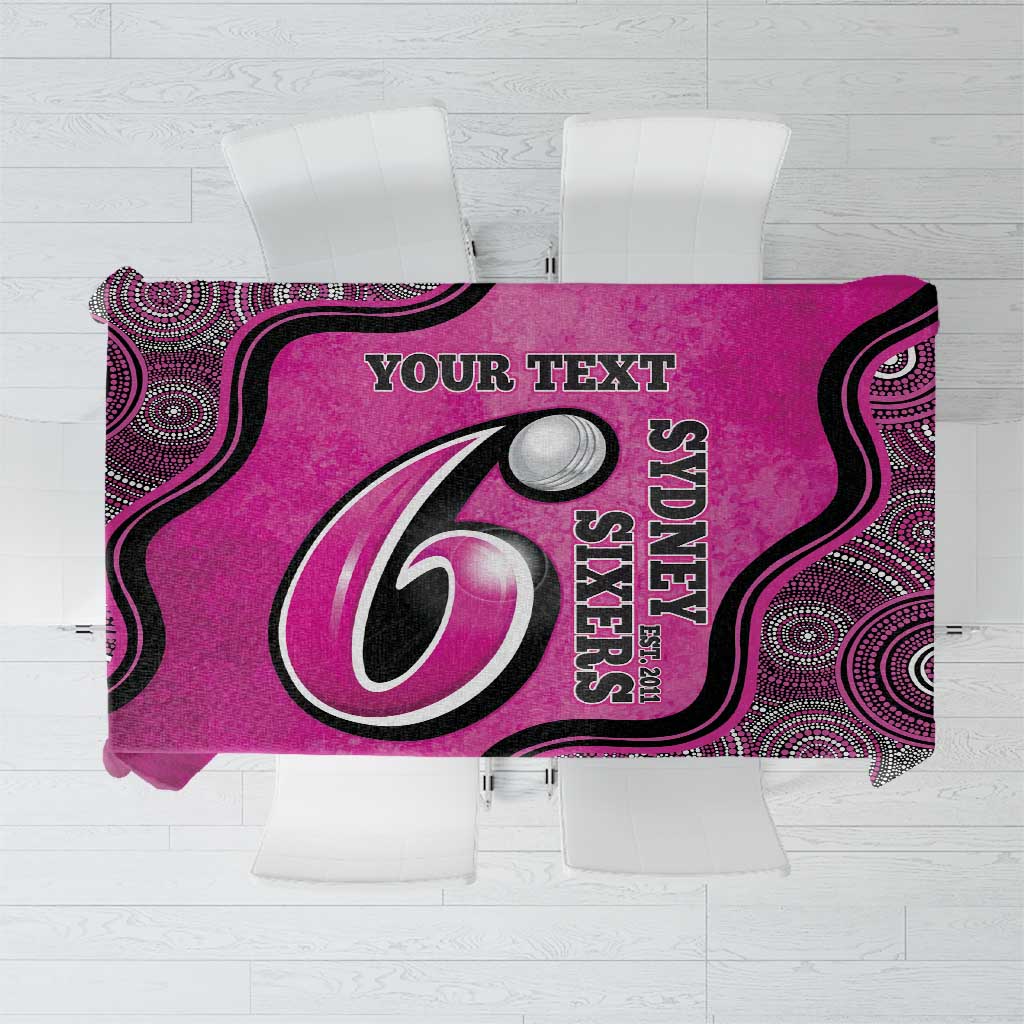 Custom Sydney Sixers Tablecloth Indigenous Art - Grunge Style