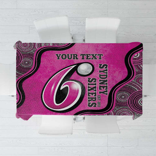 Custom Sydney Sixers Tablecloth Indigenous Art - Grunge Style