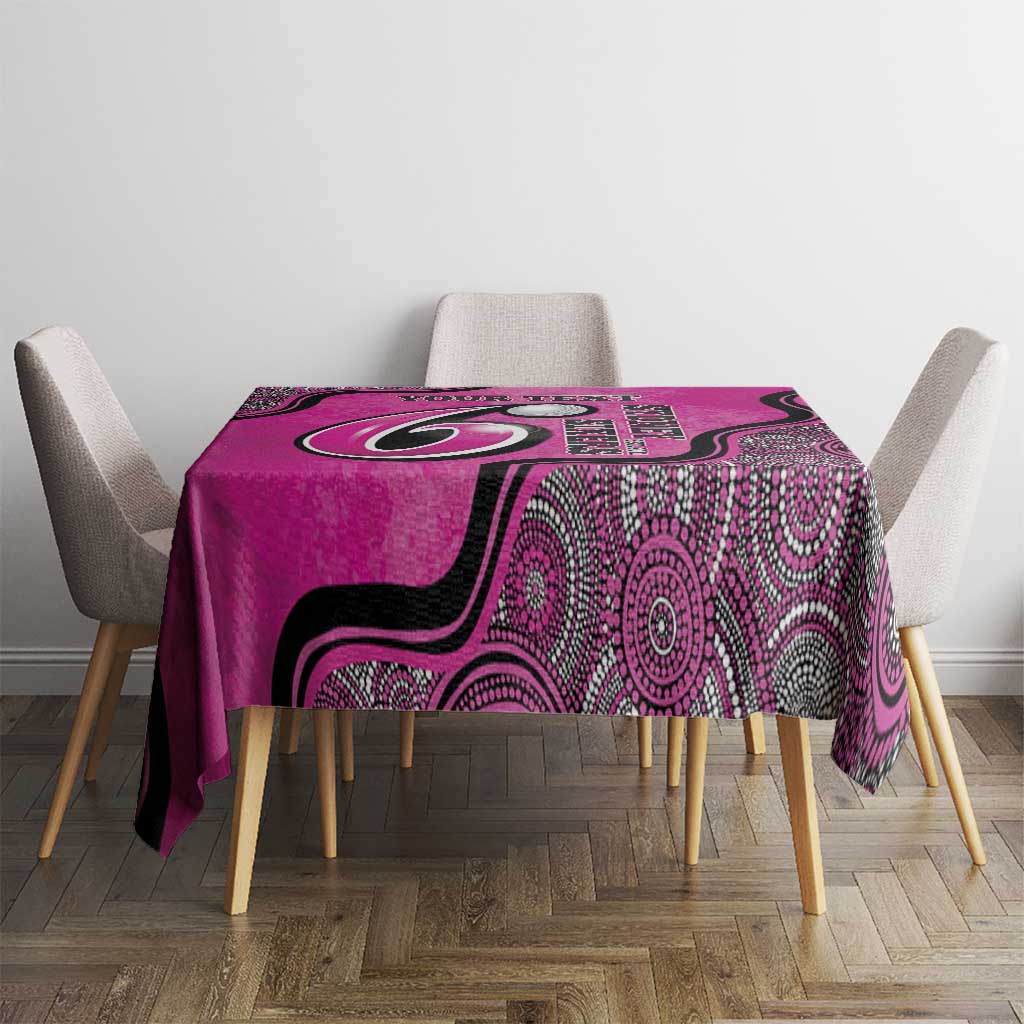 Custom Sydney Sixers Tablecloth Indigenous Art - Grunge Style