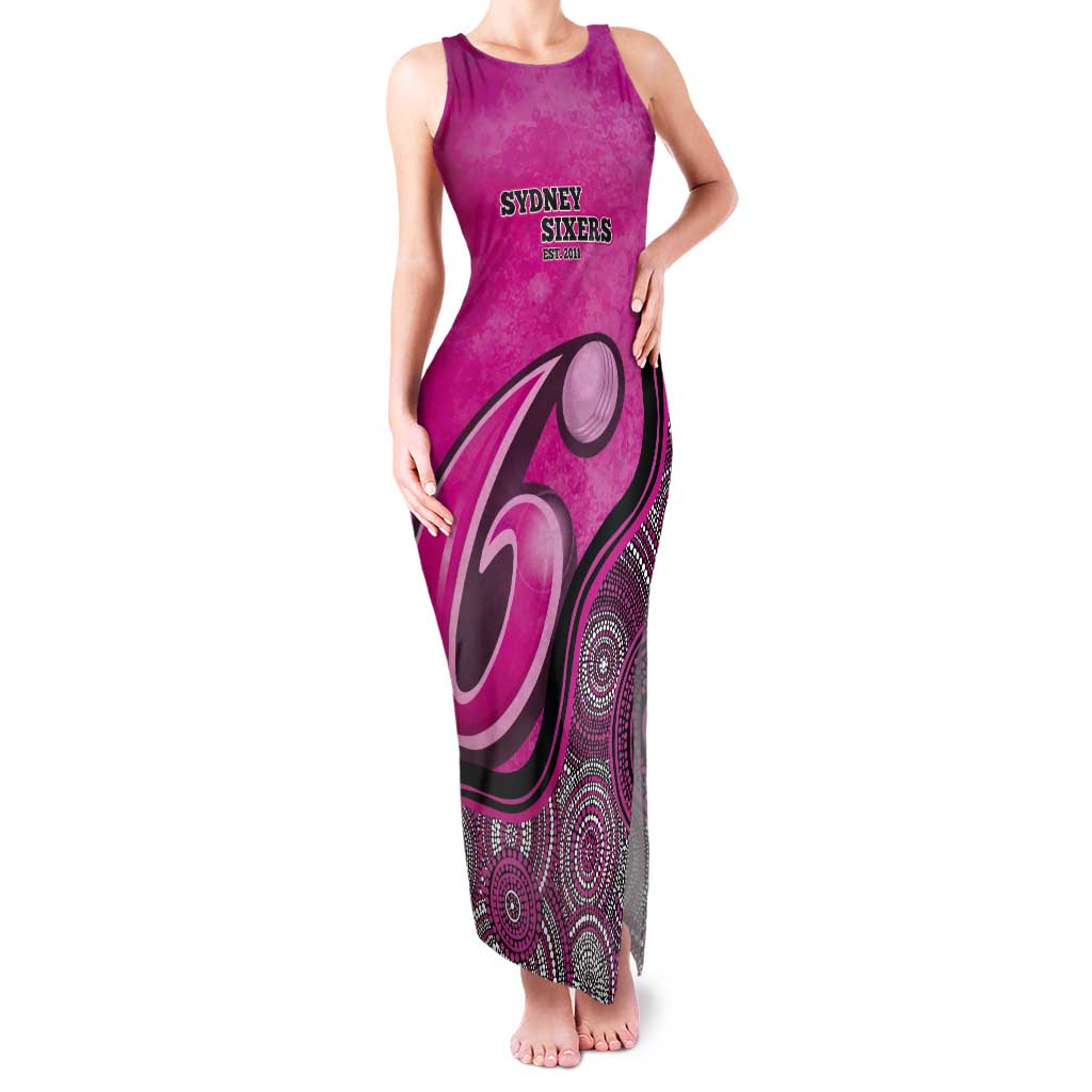 Custom Sydney Sixers Tank Maxi Dress Indigenous Art - Grunge Style