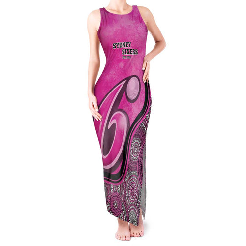 Custom Sydney Sixers Tank Maxi Dress Indigenous Art - Grunge Style