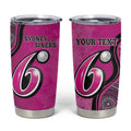 Custom Sydney Sixers Tumbler Cup Indigenous Art - Grunge Style