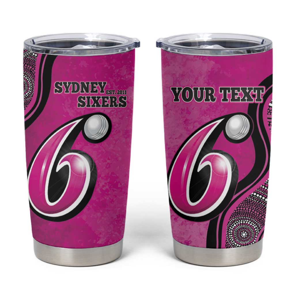 Custom Sydney Sixers Tumbler Cup Indigenous Art - Grunge Style